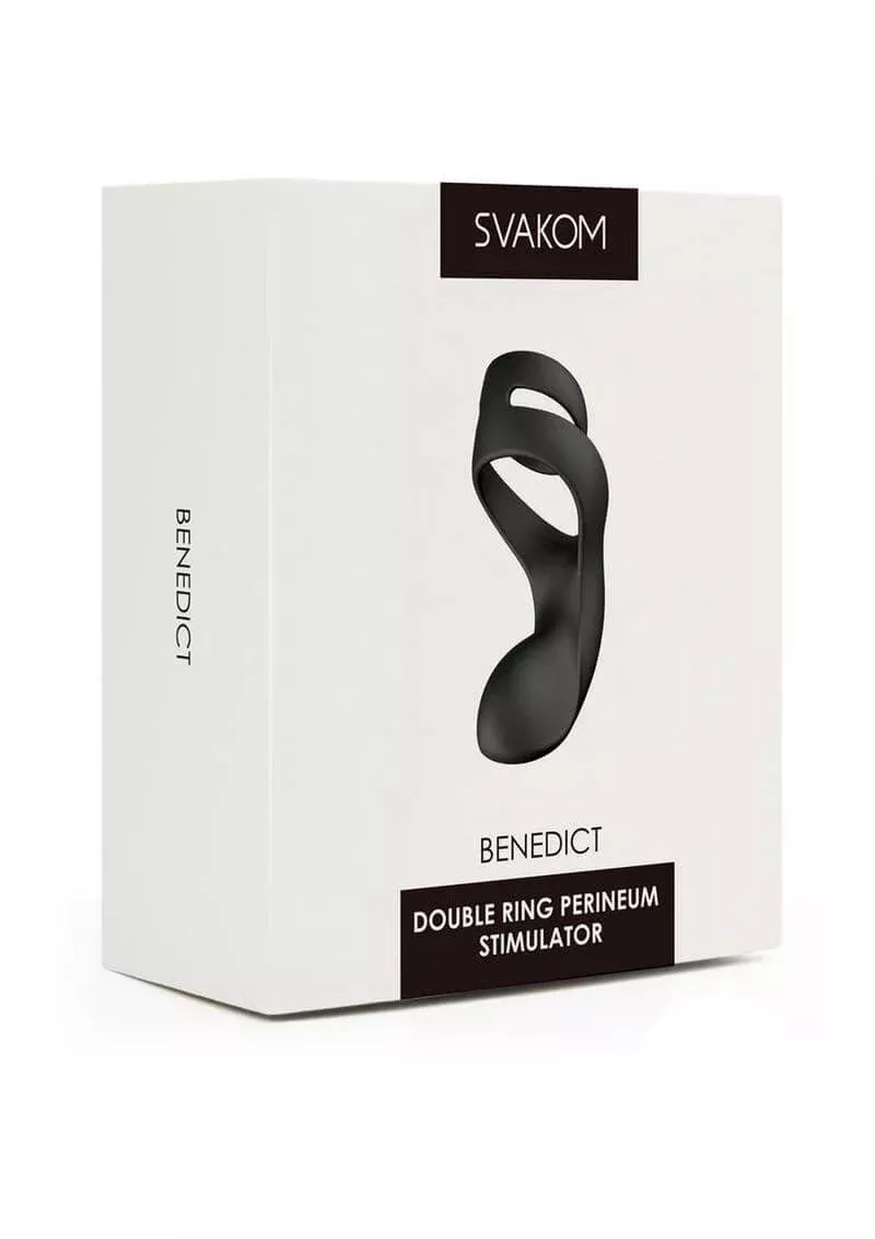 Svakom Benedict Double Ring Perinium Stimulator Cock Ring Black