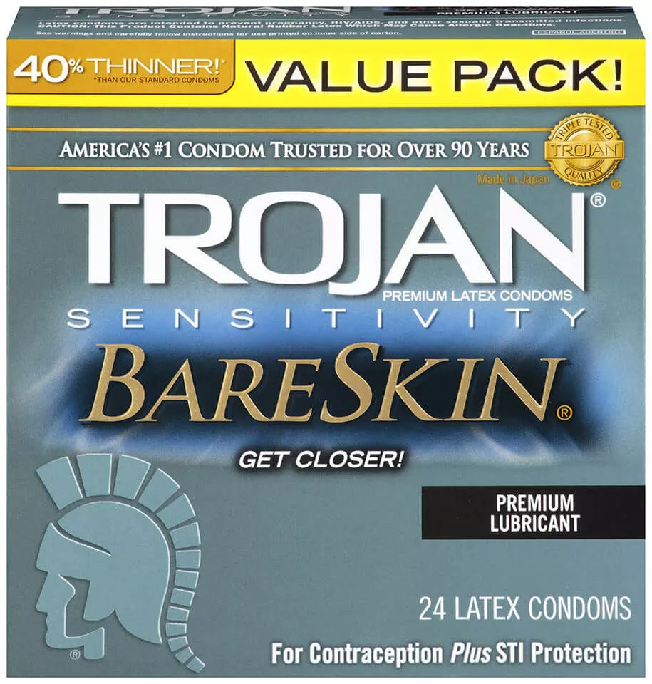 Trojan Brand Latex Condoms 24 Count Box