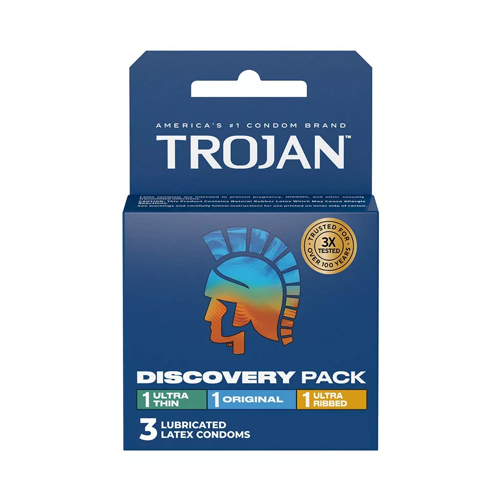 Trojan Discovery 3 Pack Condom Variety | Red Garter
