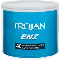 Trojan ENZ Lubricated Latex Condoms 40-Piece Display Bowl