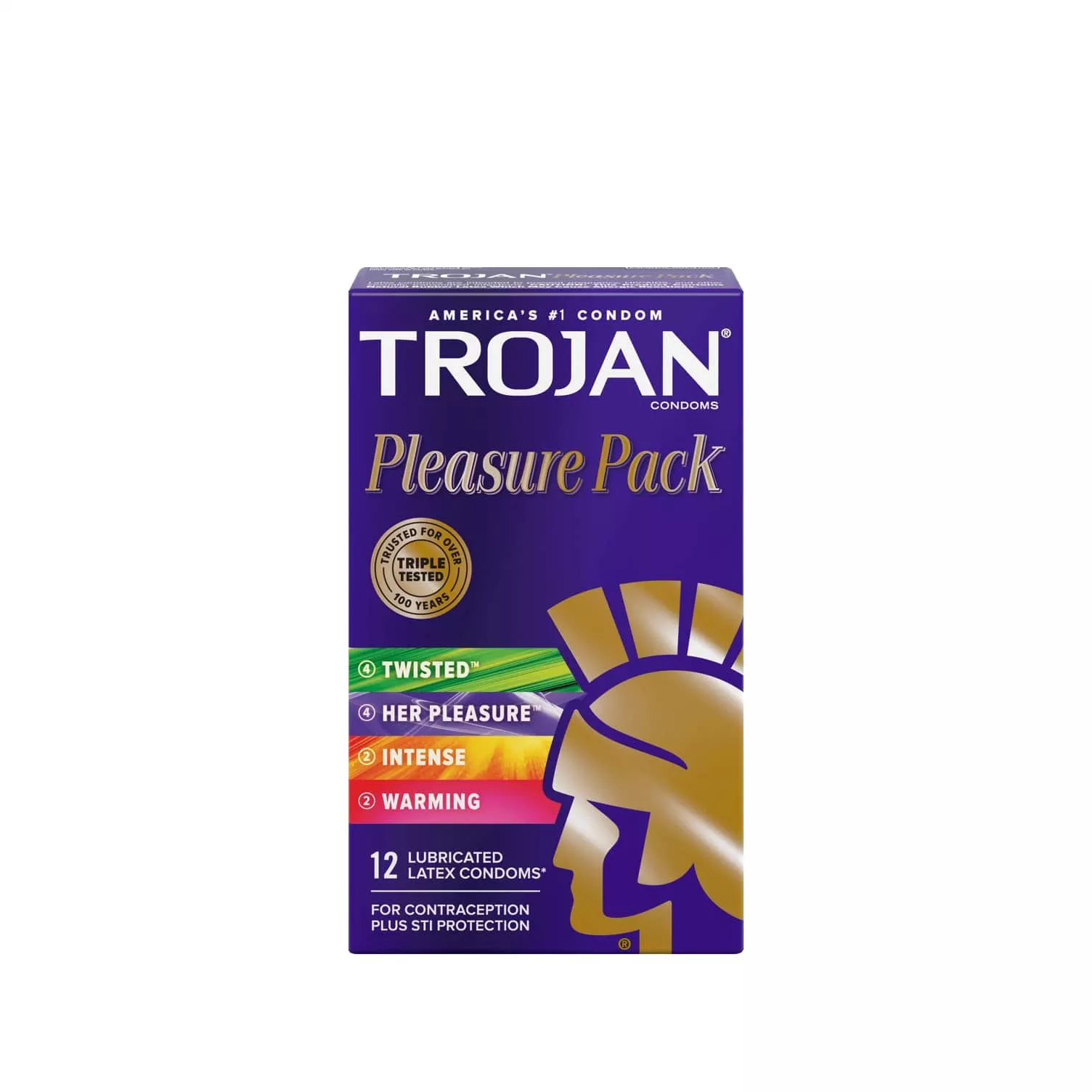 Trojan Pleasure Pack Condoms - Box Of 12