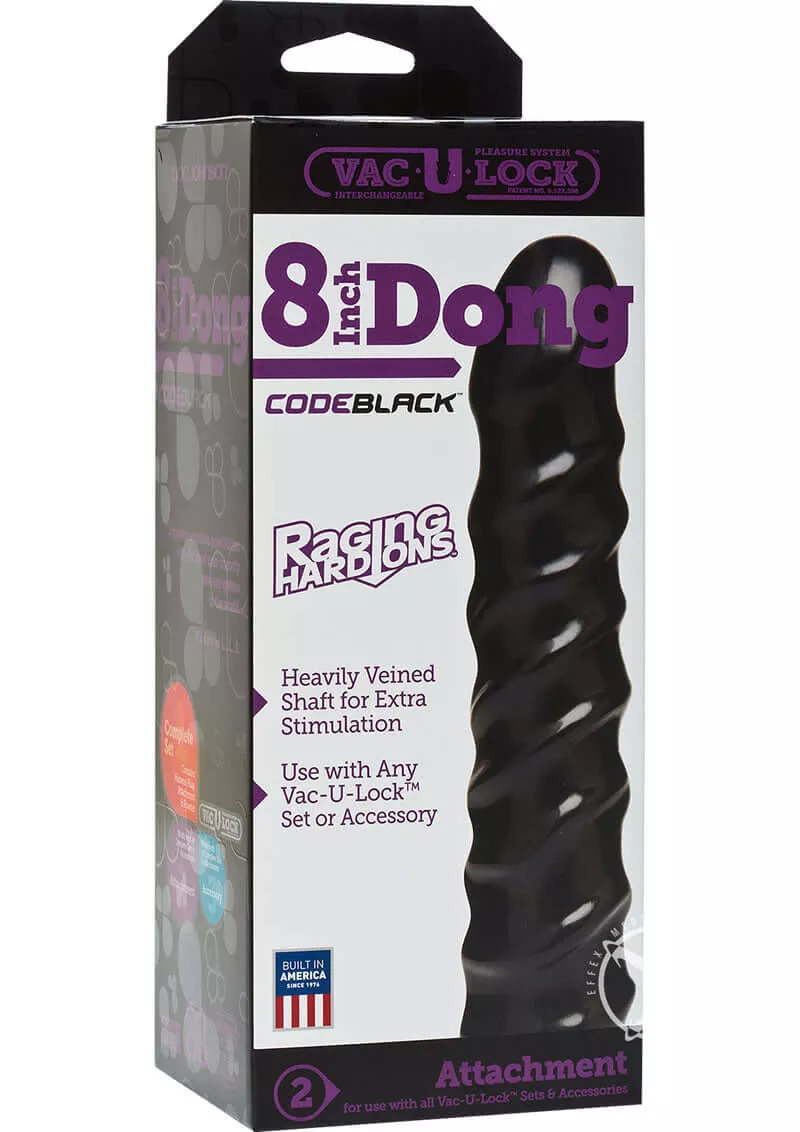 Vac-U-Lock CodeBlack Raging Hard-Ons Dildo 8 inch Black