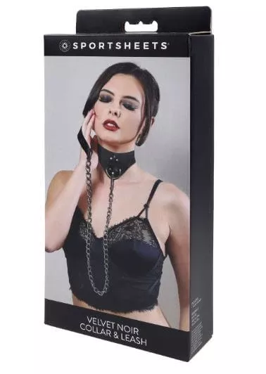 Velvet Noir Collar & Leash - Black