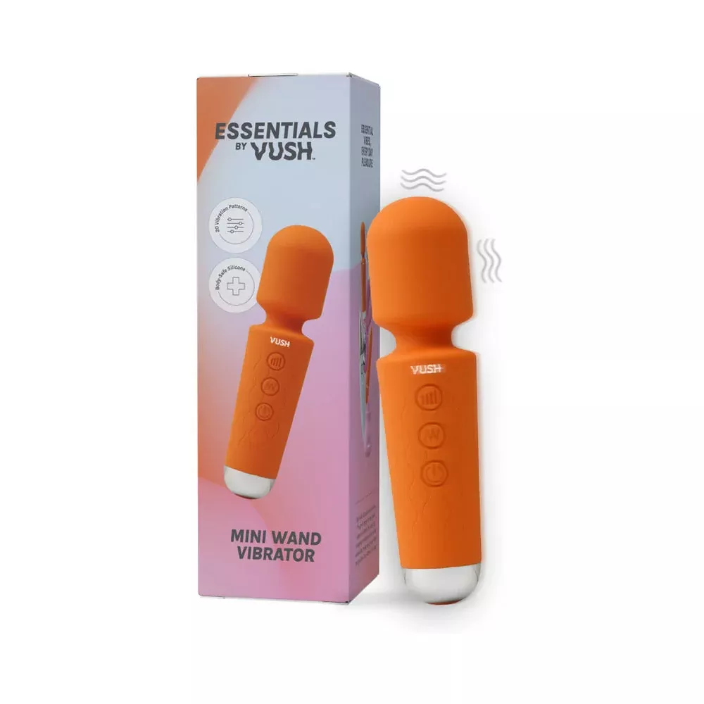 VUSH Essentials Mini Wand Vibrator 20 Modes | Red Garter