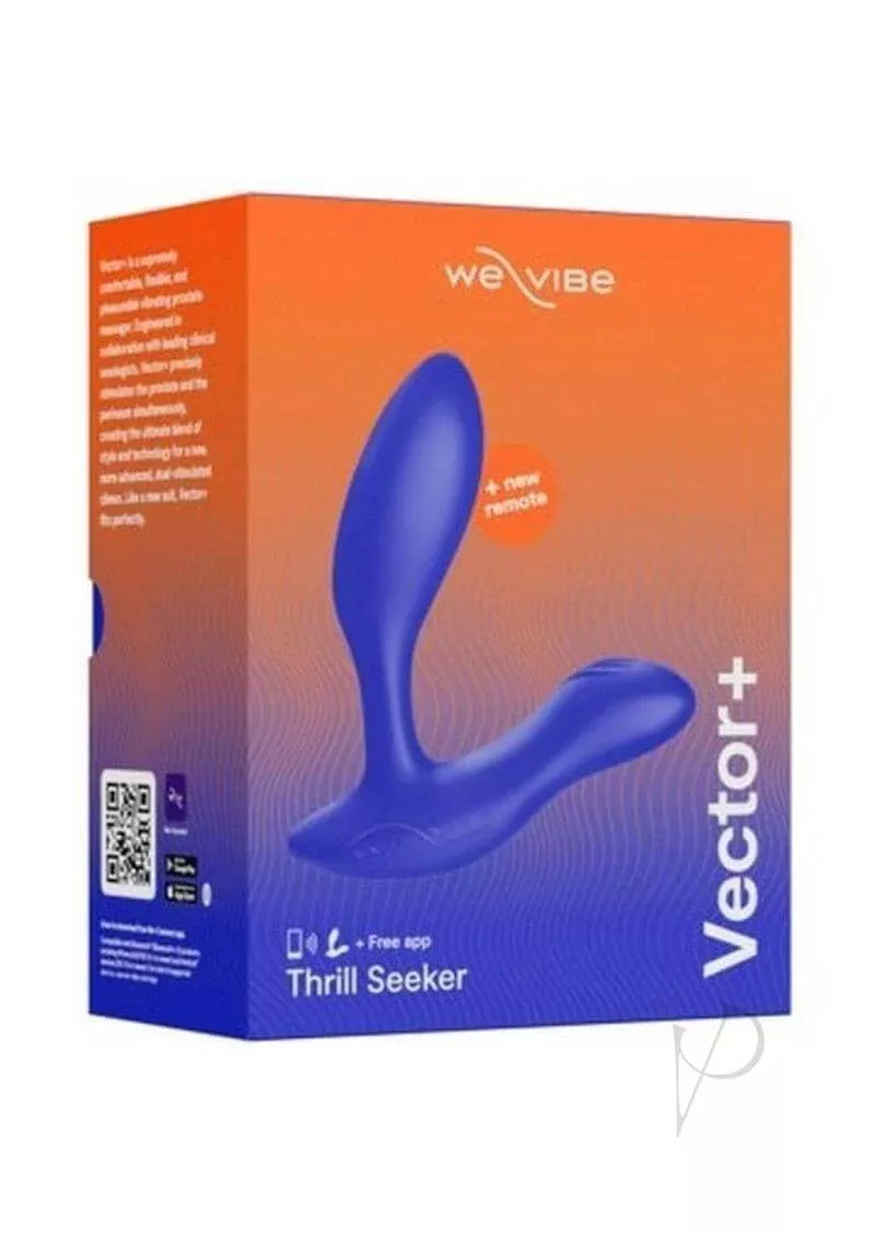 We-Vibe Vector + Vibrating Prostate Massager with Remote Control - Royal Blue