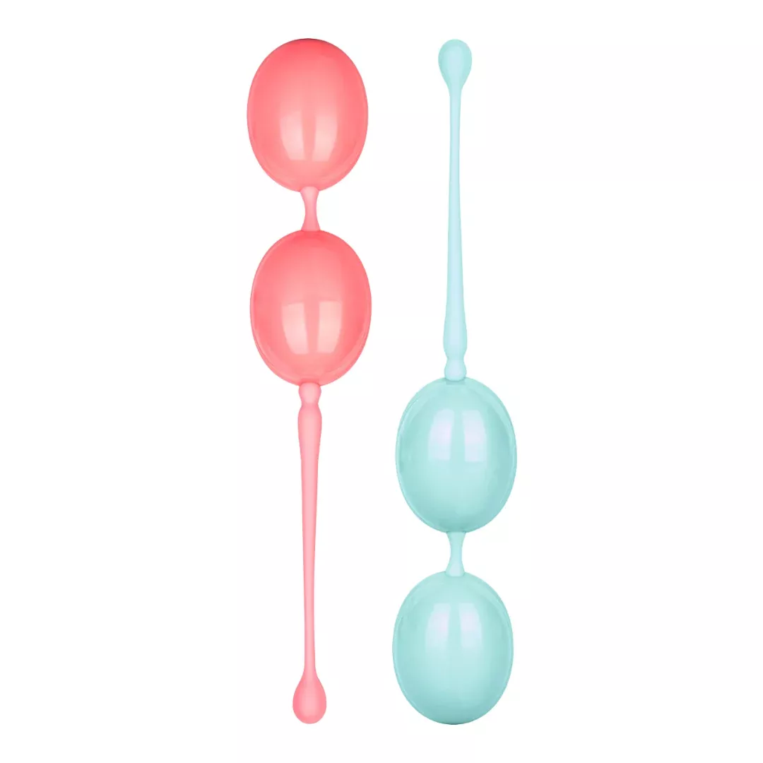 Weighted Kegel Balls Silicone with Retrieval Cord | Pink or Teal | Cal Exotics