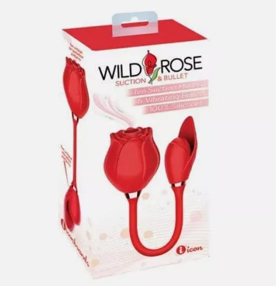 Wild Rose & Bullet Clitoral Stimulator with Suction Red