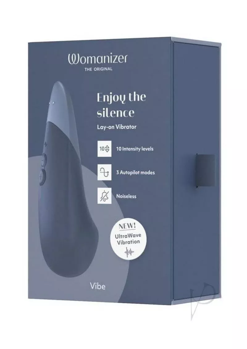 Womanizer Vibe Rechargeable Clitoral Vibrator Dark Blue