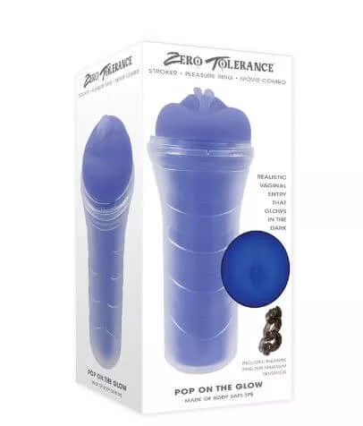 Zero Tolerance Pop on the Glow Pussy Stroker Glow in the Dark - Purple