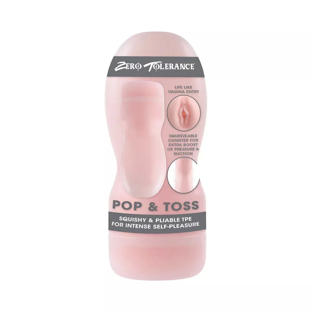 Zero Tolerance Pop & Toss Squeezable Vagina Stroker | Red Garter