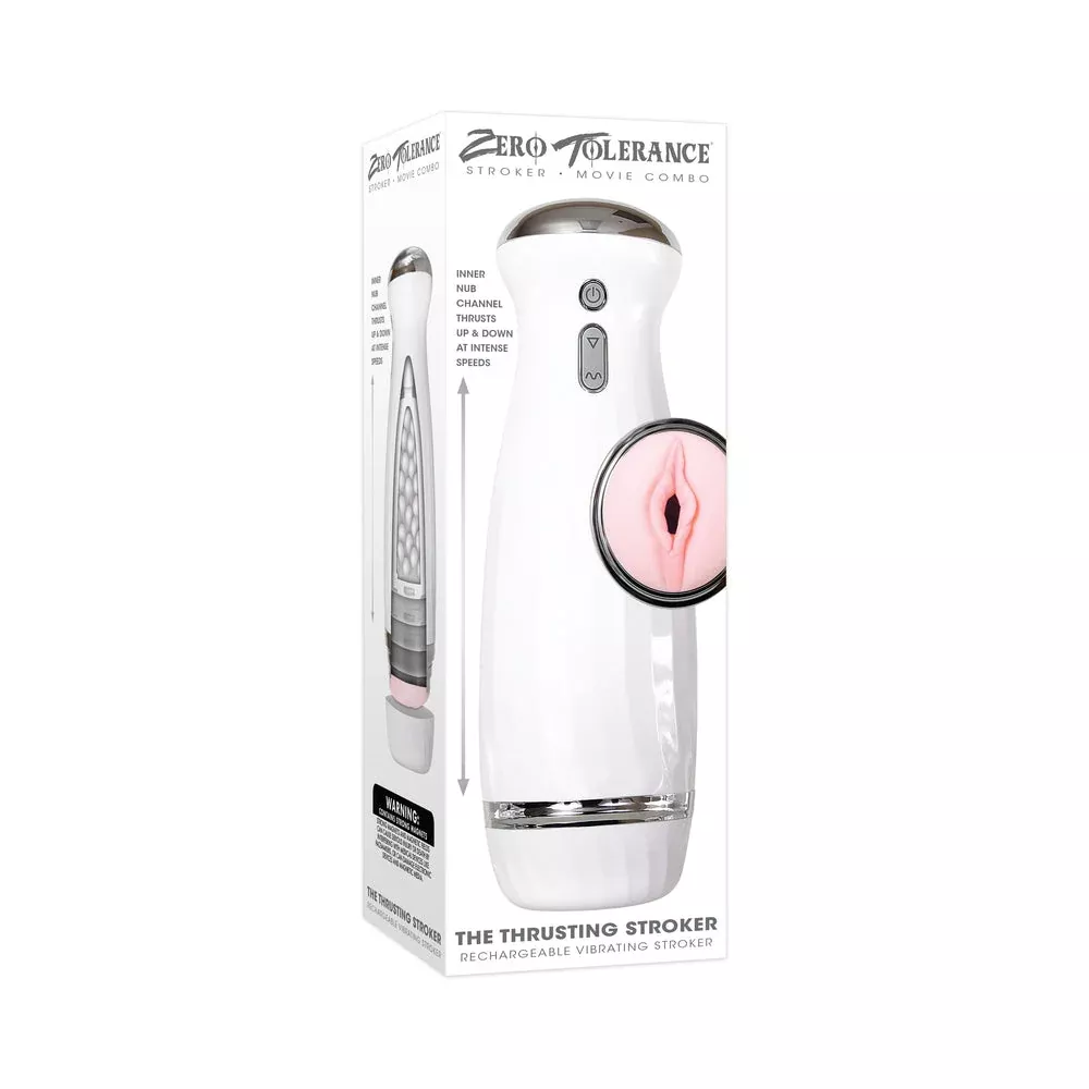 Zero Tolerance Rechargeable Thrusting Stroker With Movie Download White