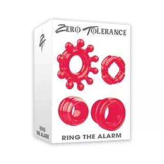Zero Tolerance Ring The Alarm 4-Piece Cockring Set Red (discontinued)