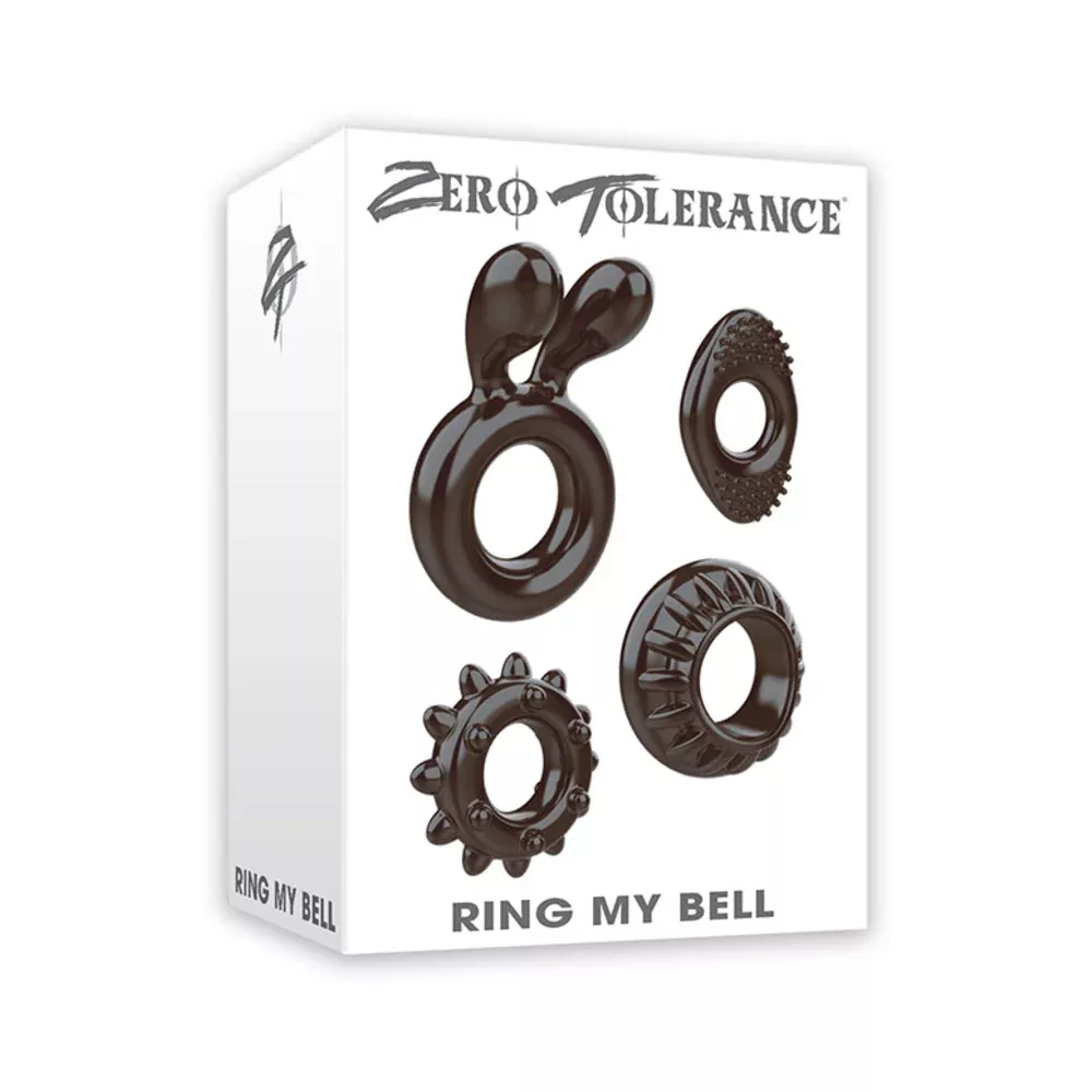 Zero Tolerance Ring My Bell 4-Piece Cock Ring Set Black | Red Garter